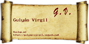 Gulyás Virgil névjegykártya